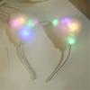 Comfortable Lovely Kitten Ear Headbands With Glowing LED Light For Halloween Christmas Parties Plush Headwear
