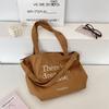 Student canvas bag women's new trendy letter tote bag casual large-capacity shopping bag bag