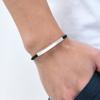 Vnox Bracelets Bâtonnets en Acier Inoxydable Gravables Gratuitement avec Nom Mots, Jonc Métallique Forme Corde Torsadée Réglable, Cadeau Personnalisé pour Hommes