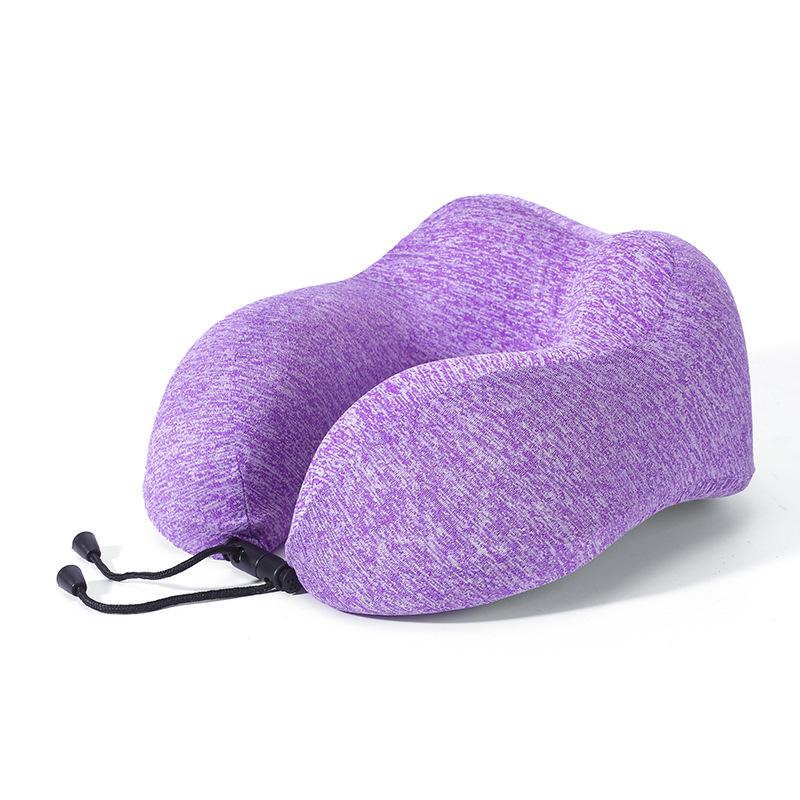 Ice Silk Memory Foam U-Shaped Neck Pillow: Customizable, Slow Rebound, Portable Headrest for Office Naps and Travel