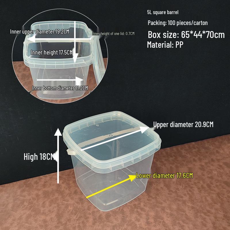 

5L Square Plastic Storage Bucket for Snacks, Toys & Sundries