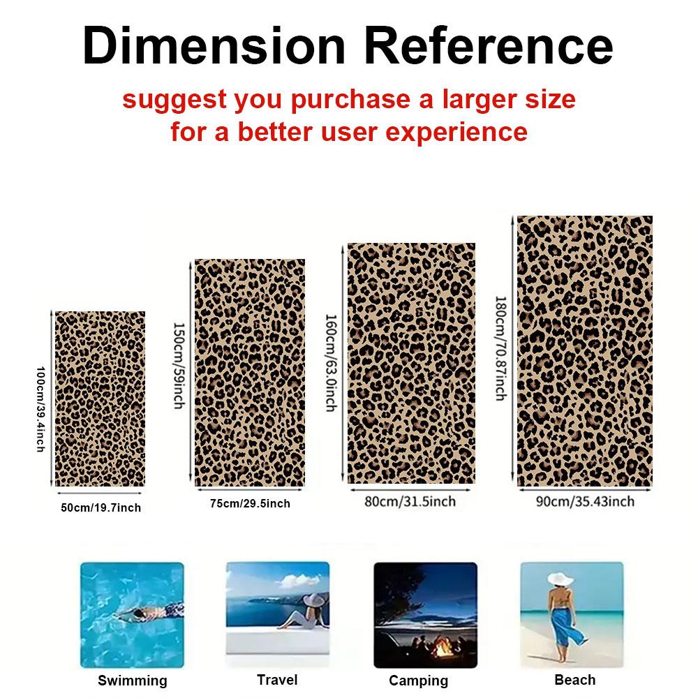 Classic Leopard Print Quick Drying Bath Towel Microfiber beach towel light weight swimming camping yoga beach out