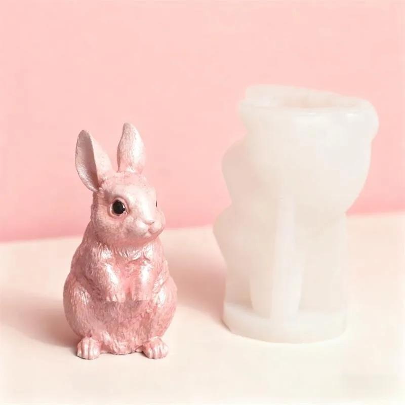2026 Latest Models Rabbit Shape Aromatherapy Gypsum Crafts Silicone Molds DIY Animal Handicrafts Plaster Ornament Home Mould