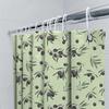 Vintage Bath Shower Curtain With Olive Branches Pattern Home Decor Item For Kitchen Or Bathroom Green Black Colors