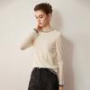 Women's Round Neck 100% Fine Wool Knit Top - Loose Slimming Fit