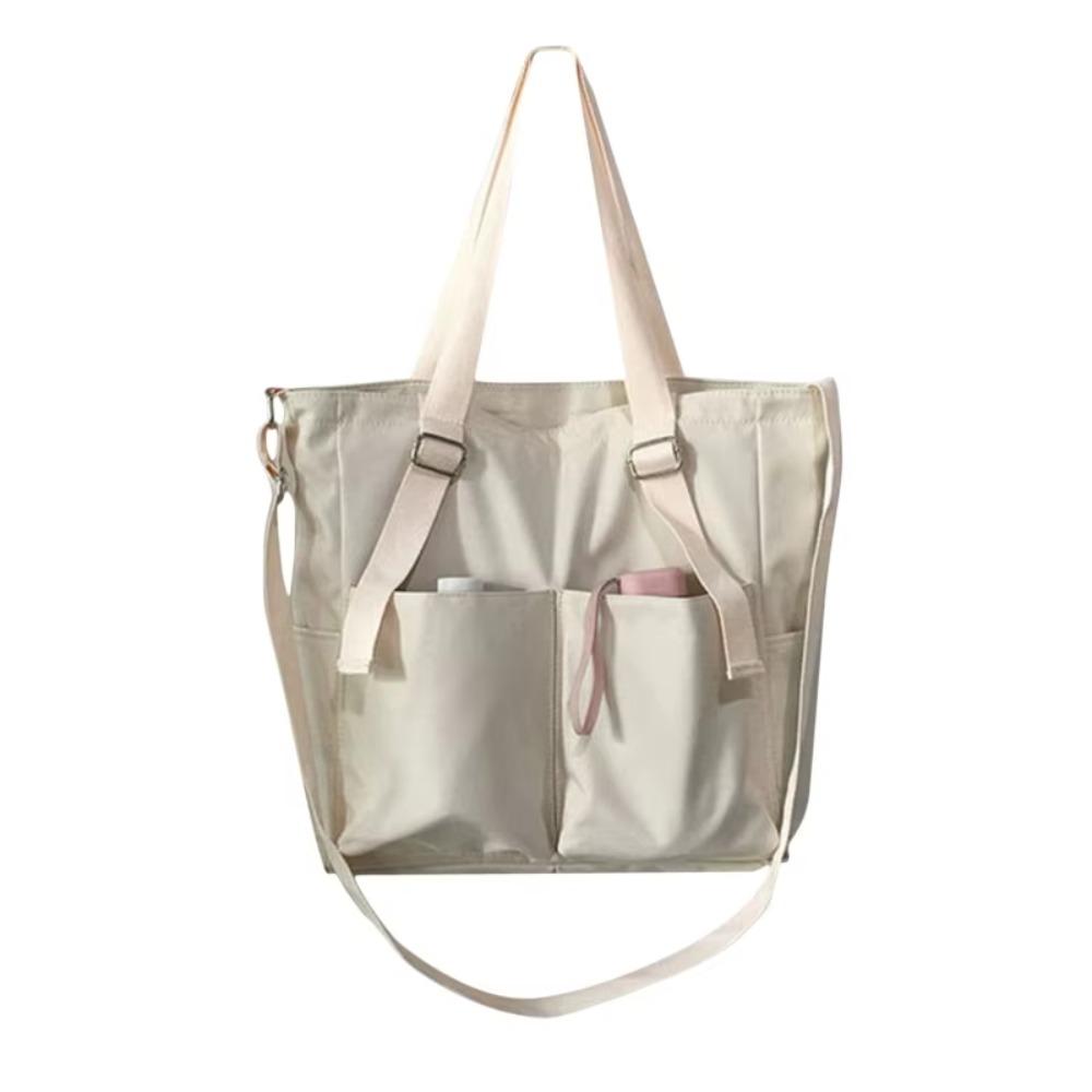 Large-Capacity One-Shoulder School Bag Korean Tote Bag Japanese Canvas Basket  Female