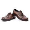 Britische Lederschuhe mit runder Spitze, erste Schicht Rindsleder, handgefertigt, Retro, poliert, alt, große Spitze, Herrenschuhe 8401-10
