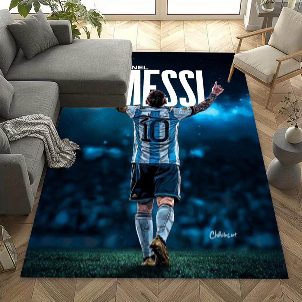 Lionel Messi Football Legend Area Rug Perfect For Entryway Hallway Bedrooms Study Room Antislip Carpet Office Home Decor Wedding Party Gift