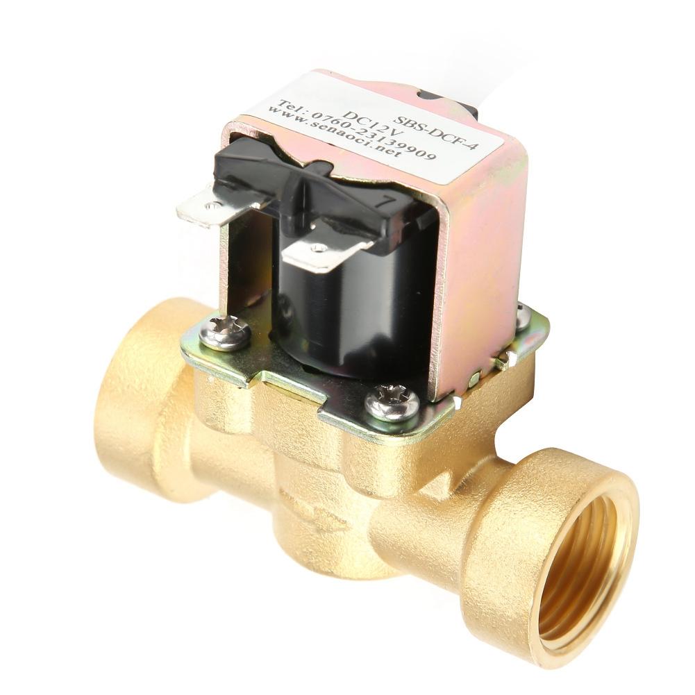 DC 12V Brass DN15 G1 2 Normal Closed Copper Body Water Valve Electric Solenoid Valve