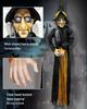 Voice-Activated Light-Up Witch Halloween Decoration - Sound & Motion Hanging Ghost Prop.