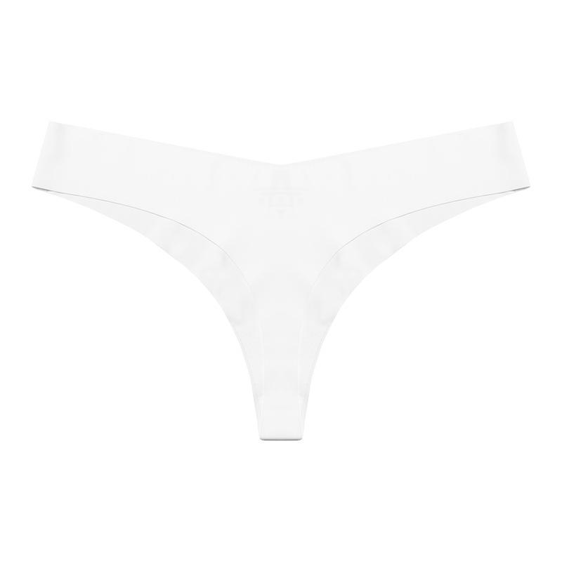 

European and American large-size underwear one-piece seamless nude feeling sexy low-waist breathable quick-drying thong female tback S белый