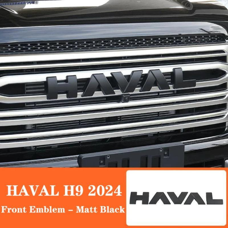 Car Front Network Black Logo Emblems For Haval H9 2024 2025 Decorative Sticker Body Decal Exterior Grill Markings