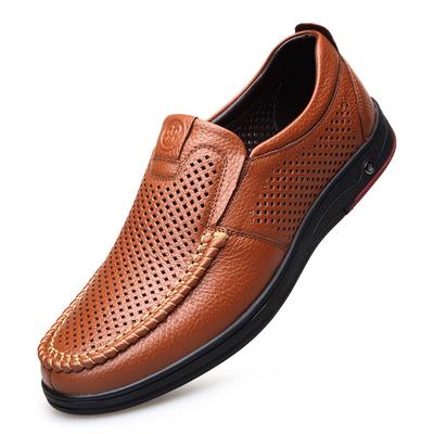 Lederschuhe Herren Sommerschuhe Männer Casual Slip Echtes Leder Weiche Schuhe Rindsleder Sommer Loafer Business