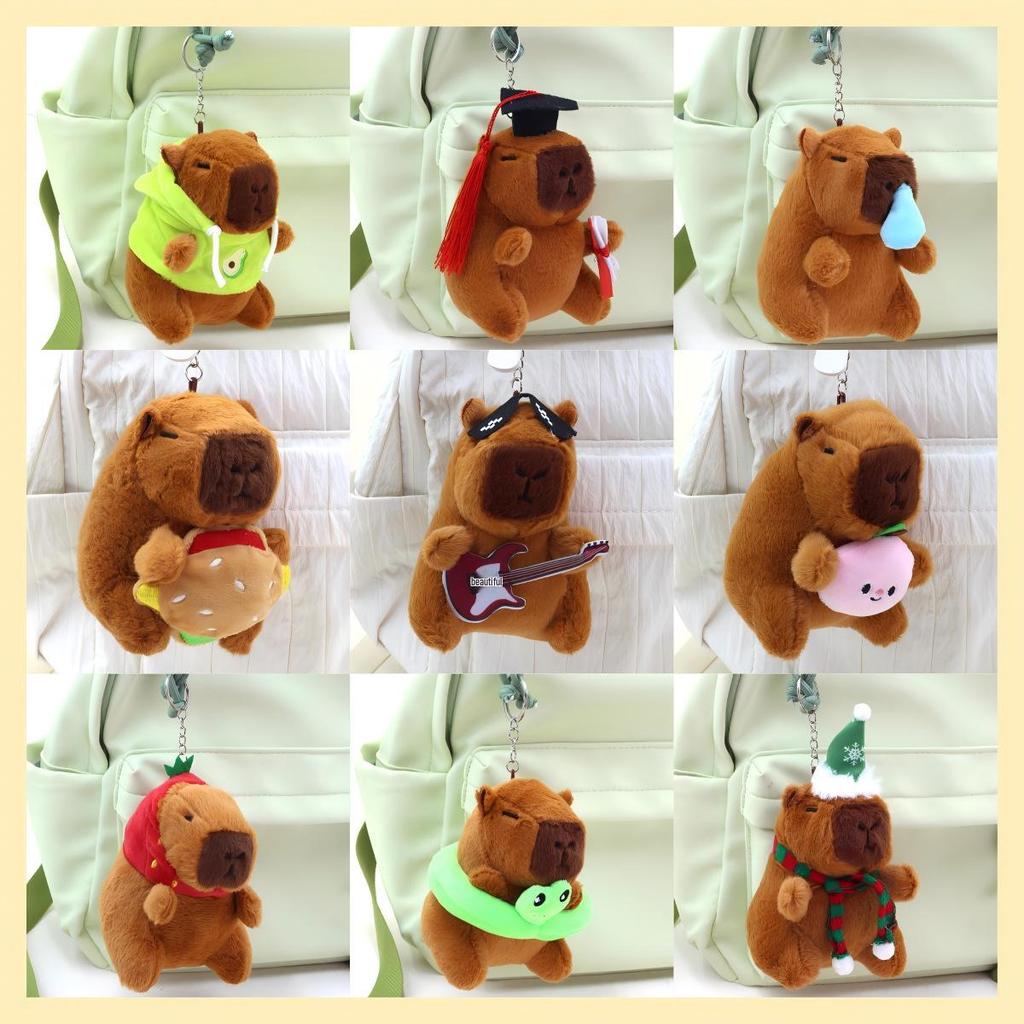 Capybara Plush Keychain: Cute Pull-out Toy & Internet Celebrity Pendant Charm
