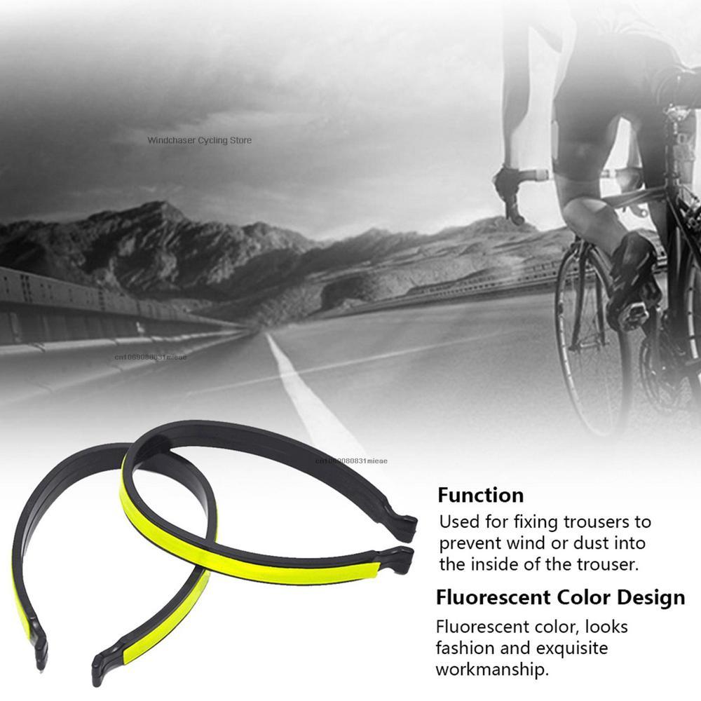 1pair ABS Reflective Trouser Clips Safety Strips Outdoor Cycling High Visibility Bicycle Pants Clip Cycling Equipment