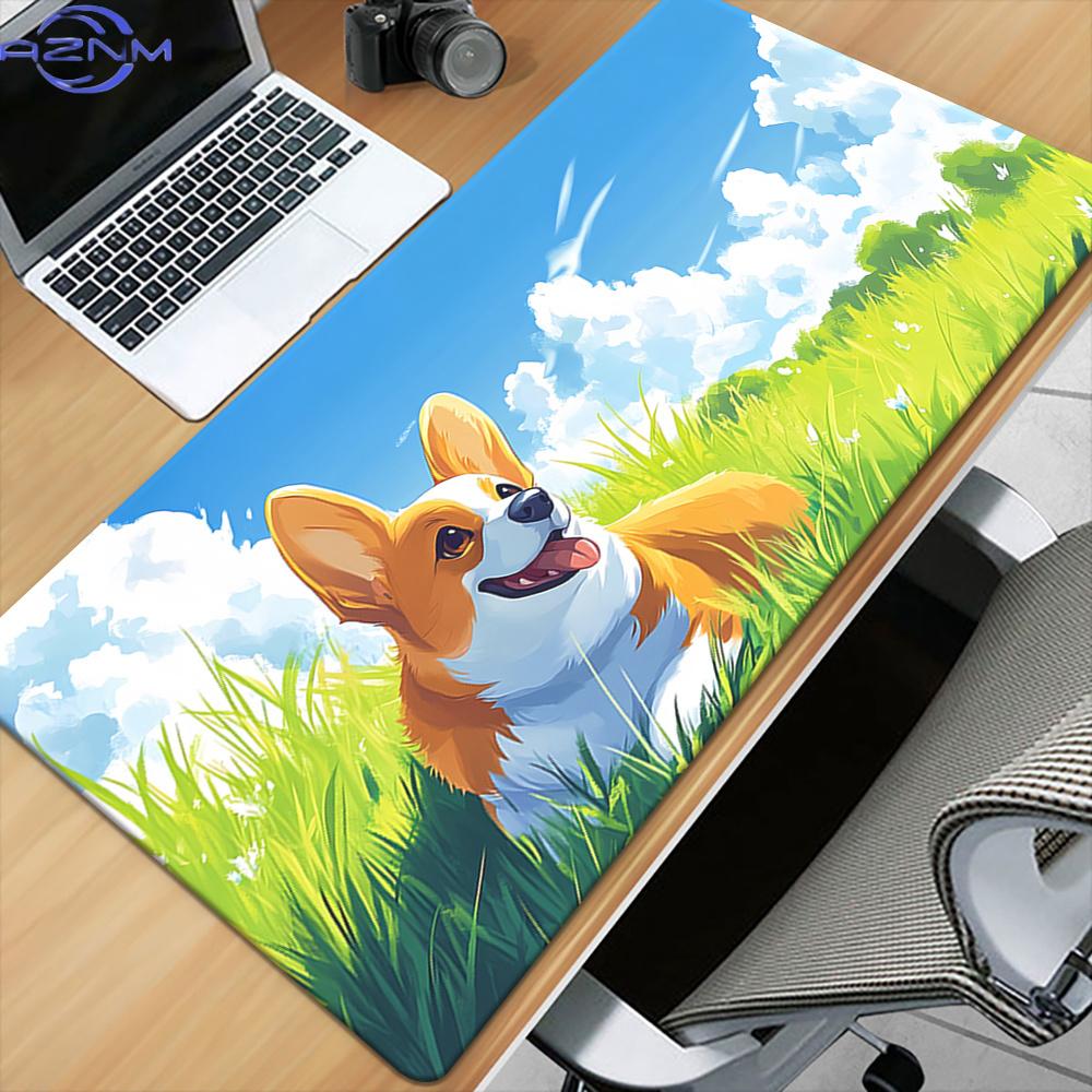 Vibrant Corgi Iron Art Mouse Pad Waterproof Antislip Large Desk Mat Soft Rubber Smooth Fabric Surface For Pc Laptop Office Game