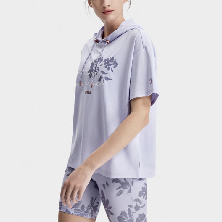 New FILA Latte Girl 3.0 Drop Shoulder Sleeve T Shirt Women's Light Taro Purple A11W321118FPR