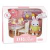 Dollhouse Miniature Furniture Set Rabbit Family Mini Toy House Set Play Game with Diverse Scenes Accessories Birthdays Gifts