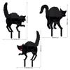 Black for Cat Silhouette Stake Set of 3 Lawn Yard Halloween Horror for Cat Statue Garden Patio Acrylic Stakes Outdoor Ar
