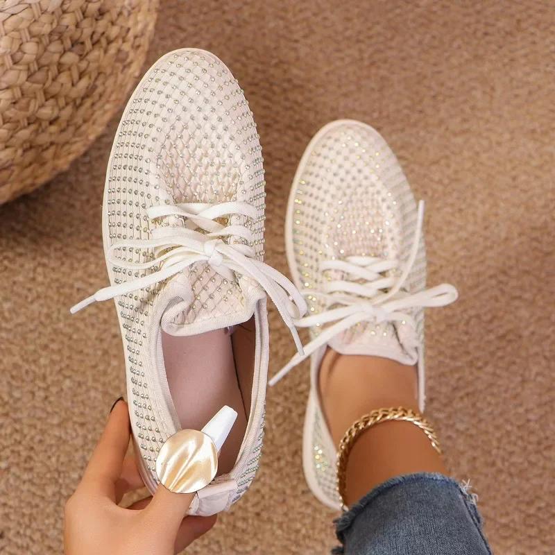 fashion Shoes for Women 2024 Hot Sale Lace Up Women's Vulcanize Shoes Autumn Solid Outdoor Casual Comfortable Large Size Walking Shoes