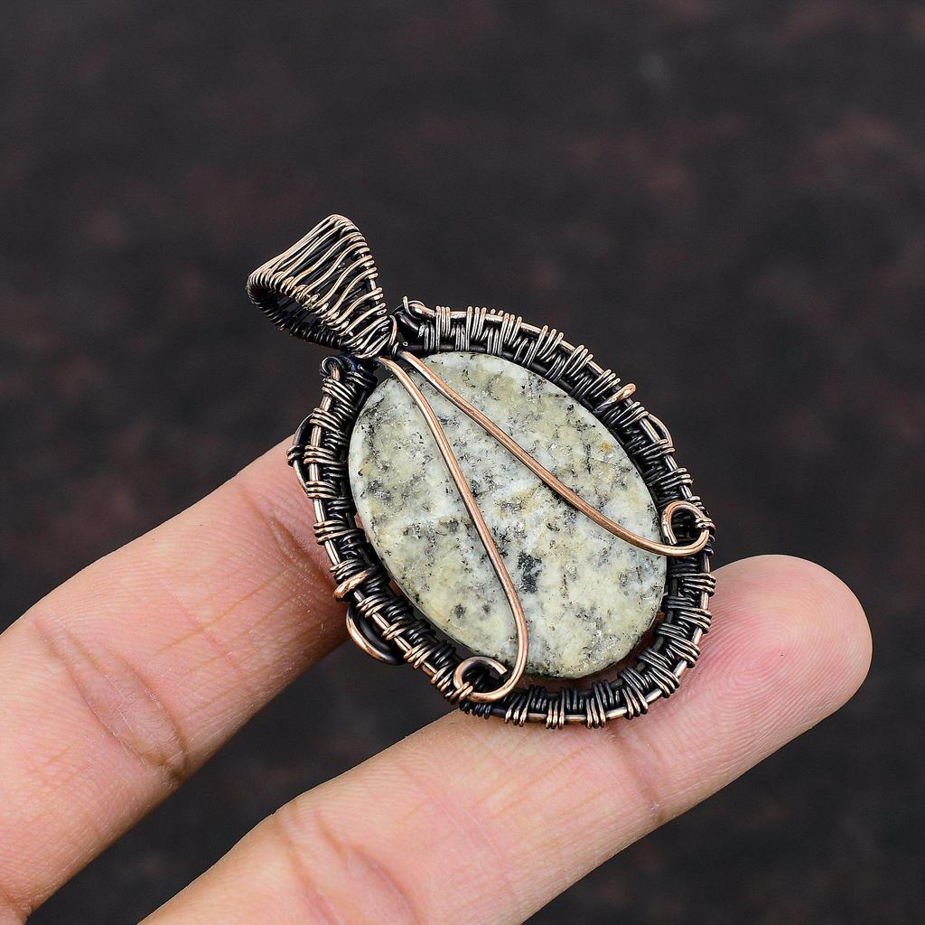 K2 Jasper Pendant Copper Wire Wrapped Pendant Gemstone Handmade Pendant Copper Jewelry Designer Pendant Gift For Mother Wire Wrapped Jewelry