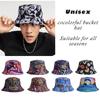 Double-side Bucket Hat Breathable Reversible Fisherman Hat Retro Print Cap  Men Women