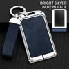 New Zinc Alloy Leather Nfc Card Car Key Case Cover Holder Fob Protector Shell For Tesla Model Y Model 3 Car Interior Accessories