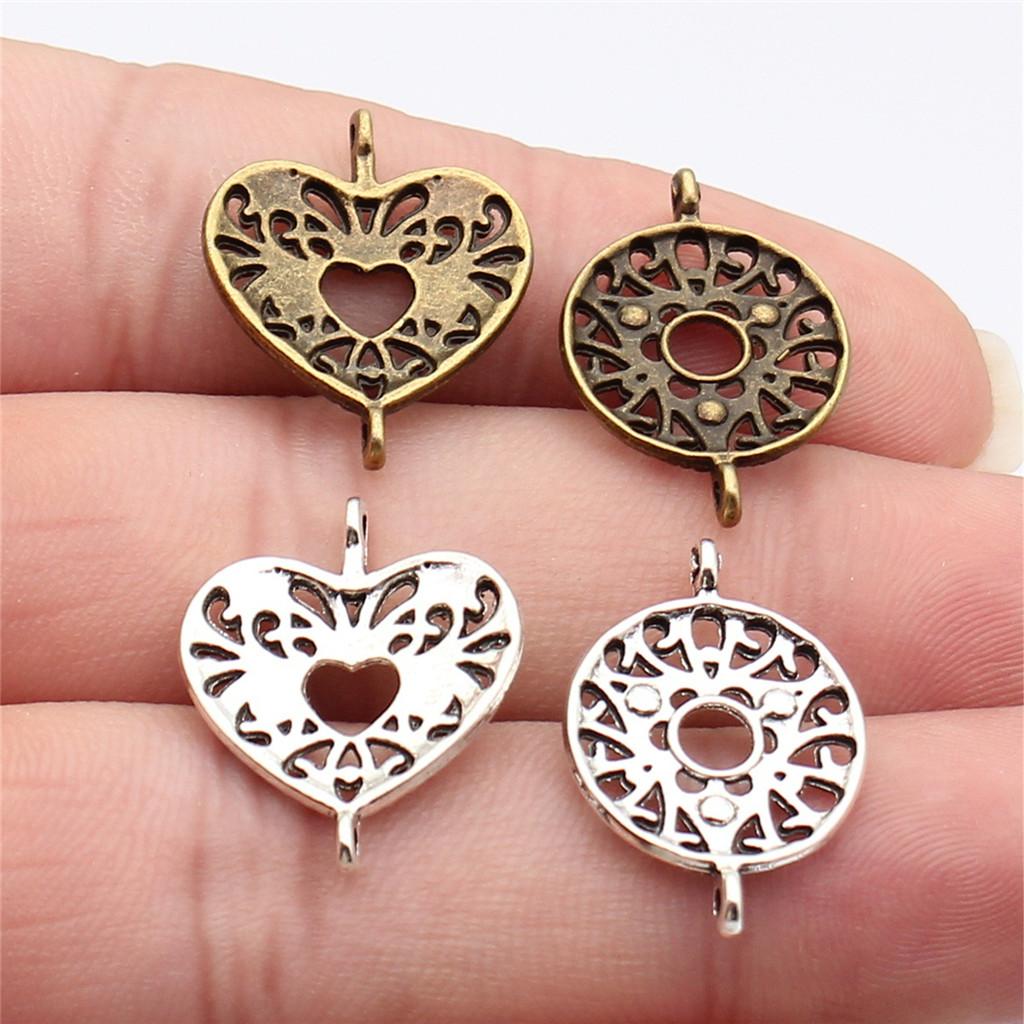 Connettori Fiore a Lavoro Aperto Gancio per Ciondolo Colore Bronzo Antico Creazione Gioielli Accessori Fatti a Mano Connettori per Ciondoli