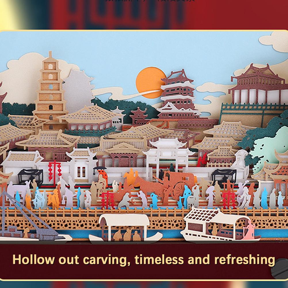 Chang 'an Street Pad, Paper Engraved Ancient Style Cute Pad 3D Memo Stickers Office For Best Fr Z9W6