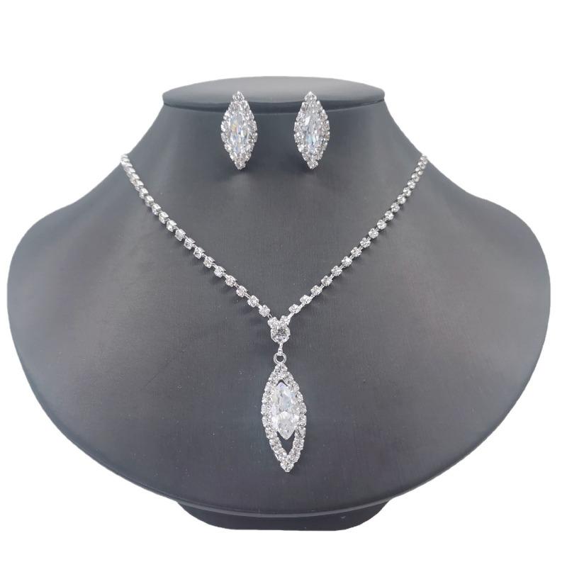Meier Bridal wedding accessories: european and american fashion elegant zircon earring set jewelry