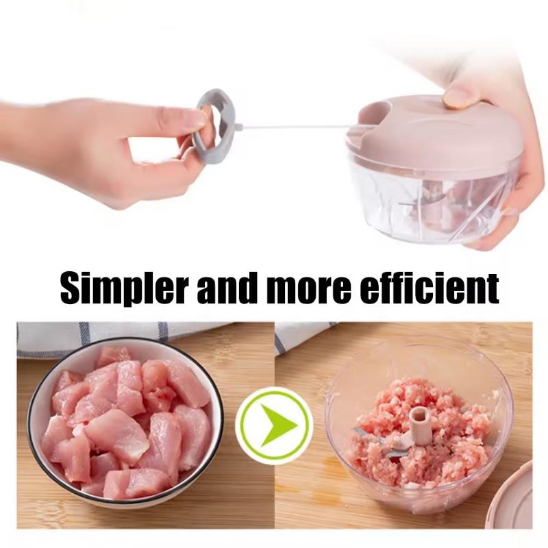 500/900ML Manual Meat Shredder Garlic Ounder Shredder Rope Cutter Household Meat Grinder Small Version Baby Auxiliary Food Dishe