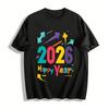 2026 Happy Year Graphic Casual Top Trendy New Year Commemorative Shirt Pure Cotton T-shirt