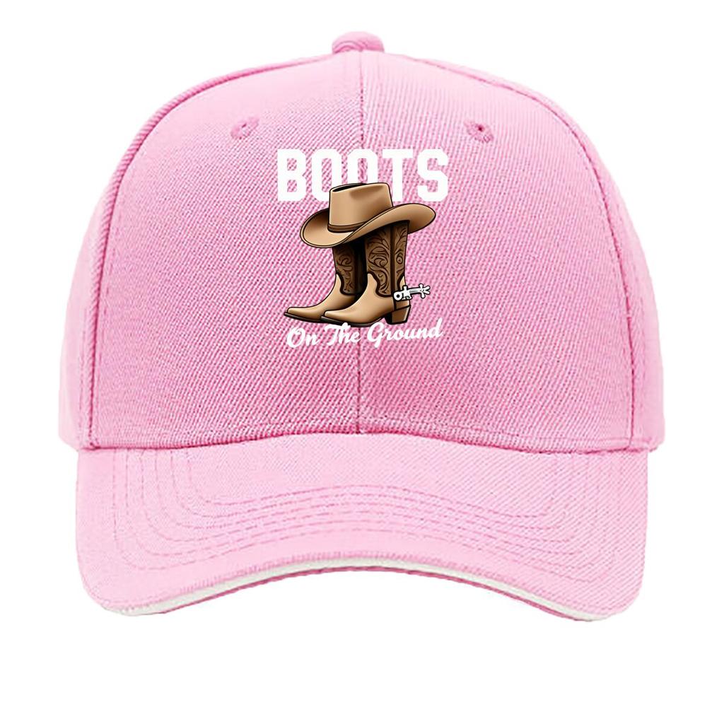 Cowboy Boots And Hat Design Unisex Baseball Caps Travel Caps Suitable for Every Season Sandwich Baseball Cap