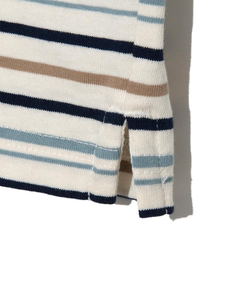 LEE Women'S Multi-Stripe Collared T-Shirt Ivory