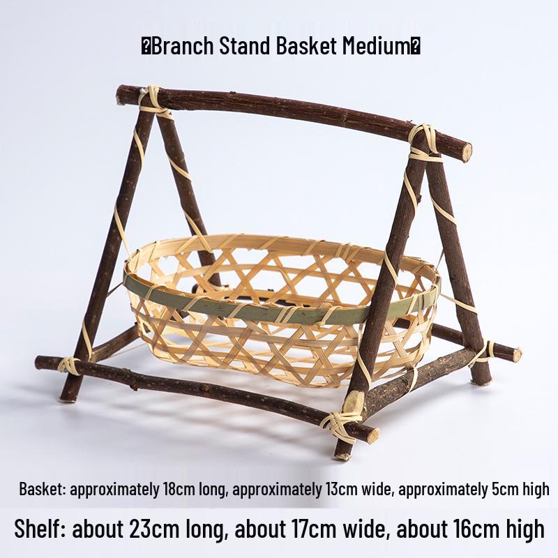Kreativer Bambus-Webkorb: Kleines Tablett mit Griff für Tee, Snacks oder Gebäck