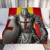 Medieval Knights Templar Patterns Blanket Retro Style Flannel Blanket Cosy Lazy Couch Cover Blanket Super Soft Sheet Mattresses