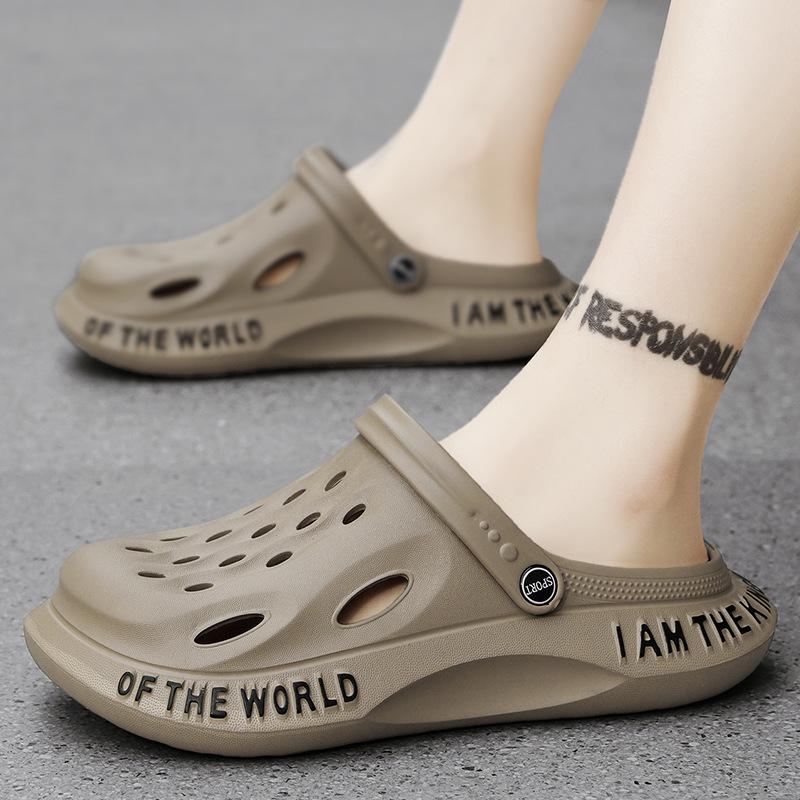 Chaussures de Jardin Noix de Coco à Bout Fermé pour Homme – Semelle Souple, Respirantes, Sandales et Pantoufles Tendance Tout-Allant pour la Plage.