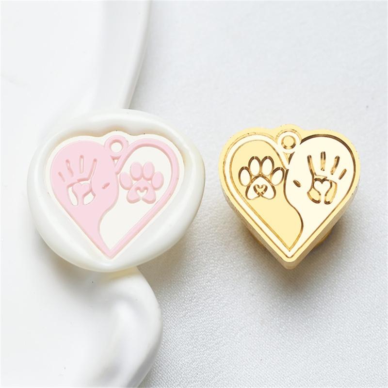 Cats Sealing Wax Stamp Pets Series Wax Seal Stamp Brass Head Dog Paws Seal Stamp for Scrapbooking Invitations Decoration