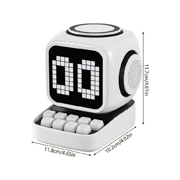 Wireless Charging Speaker 10W Premium Sound Magnetics Alignment Rotating LED Display With Clock And Snooze Alarms