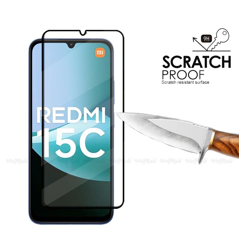 6-in-1 For Xiaomi Redmi 15C Glass For Redmi 15C Tempered Glass 9H HD Protective Full Cover Screen Protector Redmi 15C Lens Glass