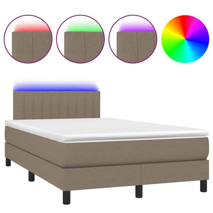 Maison Exclusive - Sommier à lattes de lit avec matelas LED Taupe 120x200 cm Tissu