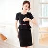 Elegant Faux Two-Piece Short Sleeve Work Dress