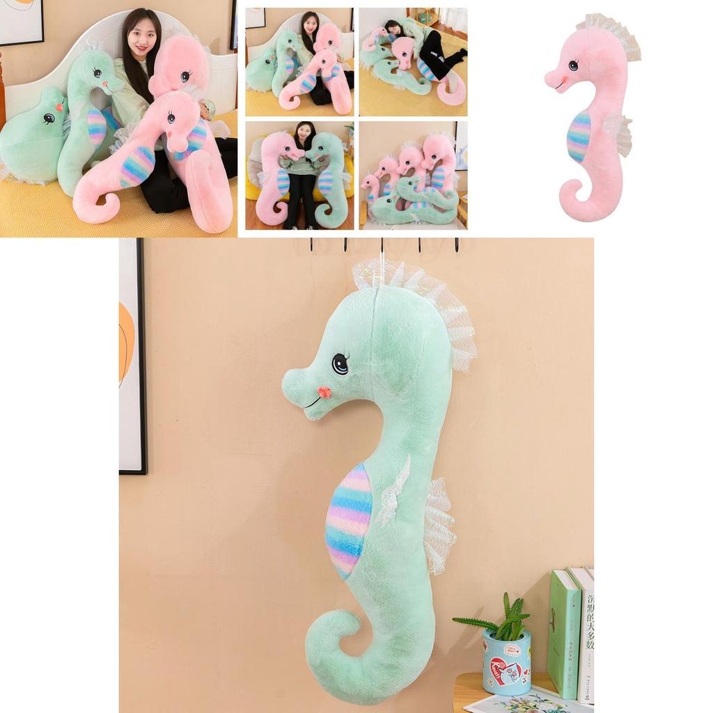 Colorful Seahorse Plush Toy Large Stuffed Animal Doll For Bedtime Cuddles And Leg Support Pillow