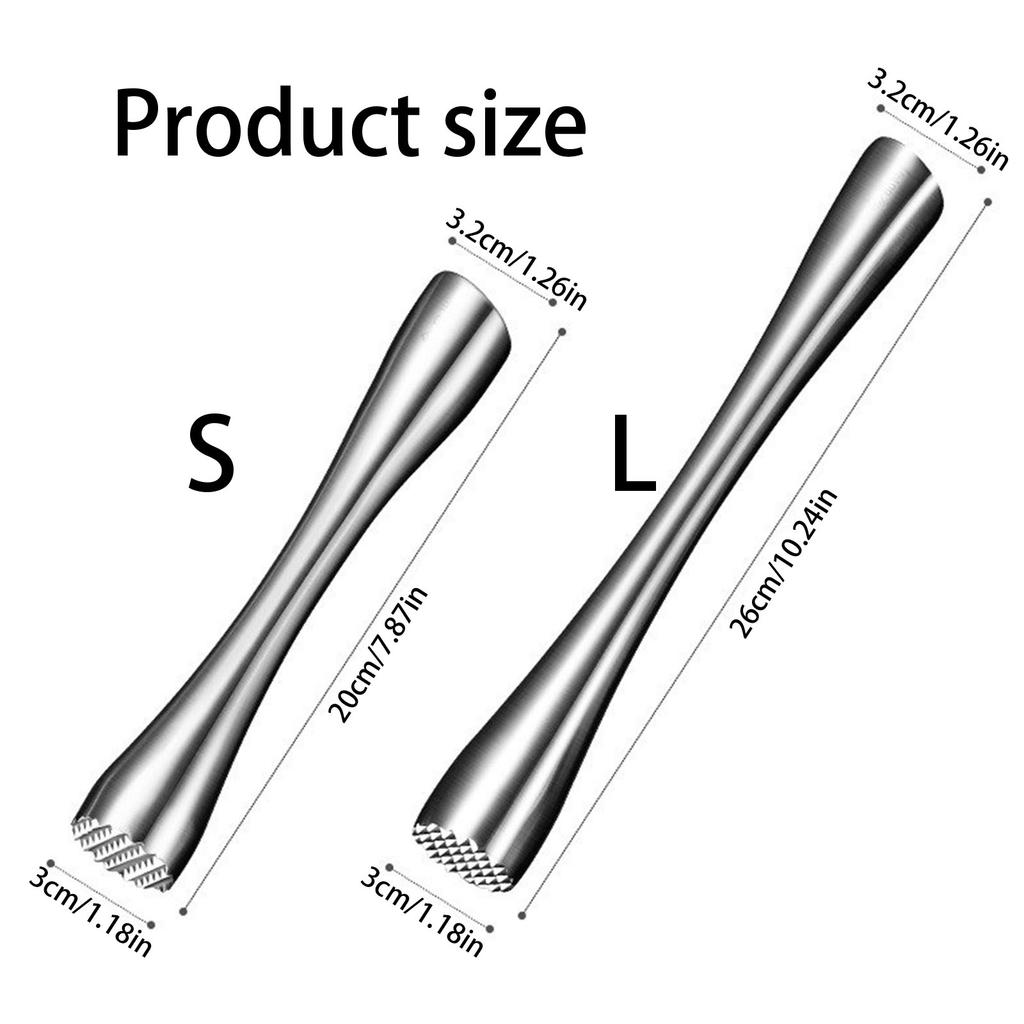 Stainless Steel Ice Crushing Hammer Muddler for Home and Bar Use Ergonomic Handle 20cm Cocktail Muddler