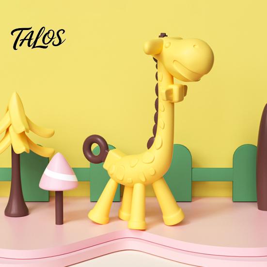 Weiches Beißspielzeug für Neugeborene Baby-Giraffe Zahnungs-Kleinkinder, Lebensmittelgeeigneter Silikon-Stick Zahnfleischpflege, Tragbarer Beruhigender Reise-Beißring BPA-Frei 0-12 Monate,