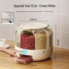Rotatable Household Rice and Grain Storage Box: Insect & Moisture-Proof, Sealed, Compartmented Bucket