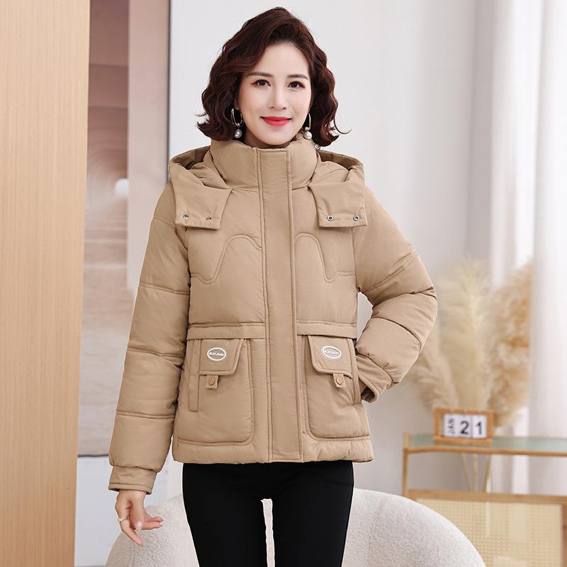 

Cotton jacket women s short 2025 winter new fashionable loose slimming large pocket warm cotton jacket XXXL