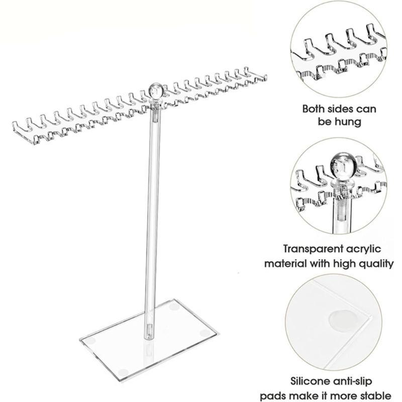 A52E Jewelry Display Stand  Clear Necklace Holder Acrylic Showcase for Bracelet Watch CN