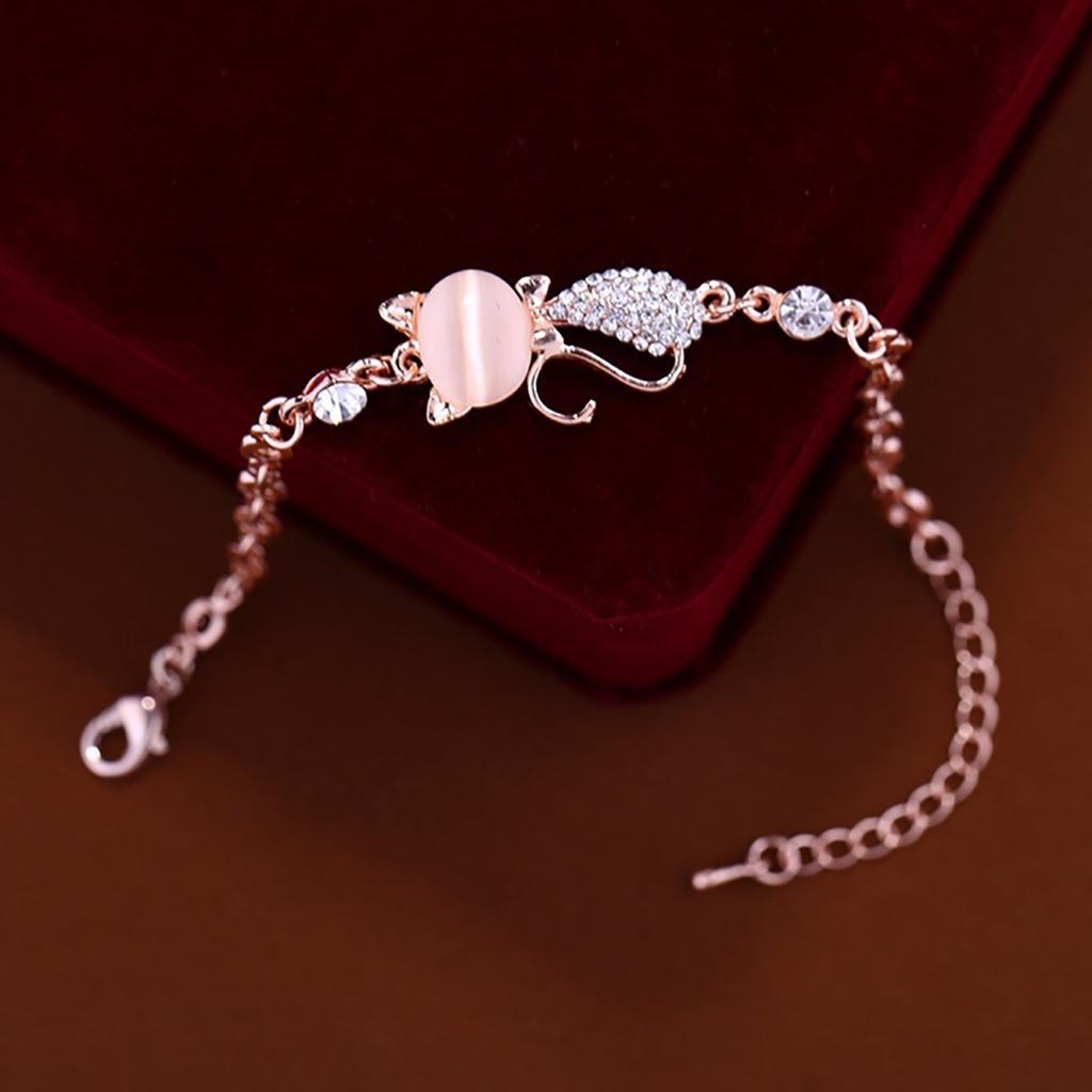 Women Bracelet Beautiful Good Glossiness Women Women Bracelet Women Cats Pendant Bangle Bracelet for Club