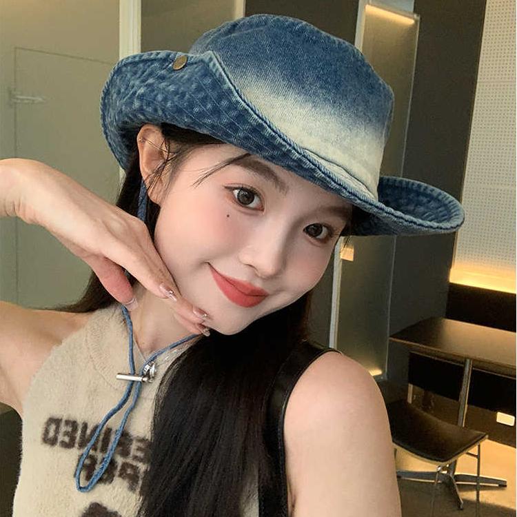 Vielseitiger gewaschener Cowboyhut Frühling und Herbst neuer lässiger Hut Kinder zeigen Gesicht kleiner Fischerhut Outdoor Kletterhut Tide